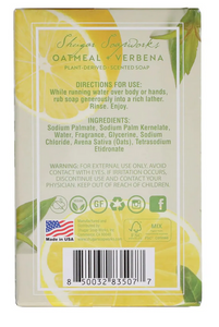 Shugar Soapworks Oatmeal & Verbena Scented Vegan Soap, 5-oz.